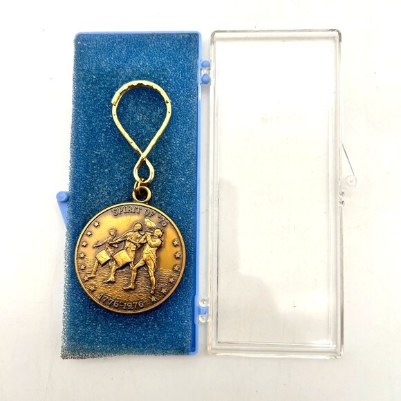 Spirit Of 76 Bicentennial Brass Keychain 1776-1976 GE General Electric Branded - Picture 6 of 8
